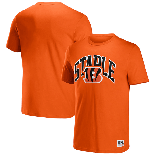 Men's Orange Cincinnati Bengals x Staple Logo Lockup T-Shirt
